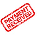Payment received red rubber stamp on white background. Payment received stamp sign. Payment received stamp Royalty Free Stock Photo