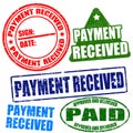 Payment received stamp set Royalty Free Stock Photo