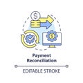 Payment reconciliation concept icon