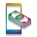 Payment, refill your mobile smart phone,. Vector. Colorful icon