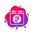 payment schedule icon with indian rupee Royalty Free Stock Photo