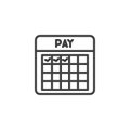 Payment schedule line icon