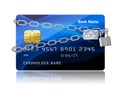 Payment security of credit card with chip Royalty Free Stock Photo