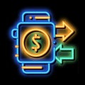 Payment Smart Watch Pay Pass neon glow icon illustration