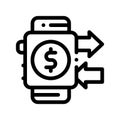 Payment Smart Watch Pay Pass Vector Thin Line Icon Royalty Free Stock Photo