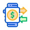 Payment Smart Watch Pay Pass Vector Thin Line Icon