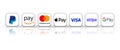 Payment System in America like Stripe, Paypal, Mastercard, Apple Pay, Google Pay and Visa Royalty Free Stock Photo