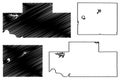 Payne and Oklahoma County, Oklahoma State U.S. county, United States of America, USA, U.S., US map vector illustration, scribble