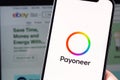 Payoneer logo mobile app on screen