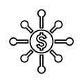 Payouts, transactions line icon. Outline vector