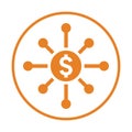 Payouts, transactions icon. Orange color vector EPS