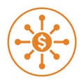 Payouts, transactions icon. Orange color vector EPS