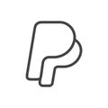 Paypal icon Thin outline art symbol Royalty Free Stock Photo