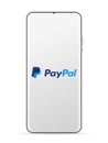 Paypal logo icon on smartphone screen