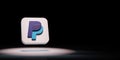 Paypal Logo Icon Spotlighted on Black Background
