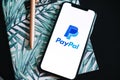 PayPal logo on smartphone screen Royalty Free Stock Photo