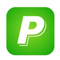 PayPal online bank logo button icon in green vector with modern gradient design illustrations on white background
