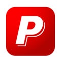 PayPal online bank logo button icon in red vector with modern gradient design illustrations on white background