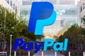 PayPal sign and logo in front of PayPal Holdings headquarters building Royalty Free Stock Photo