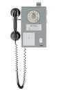 Payphone, coin operated public telephone. 3D rendering