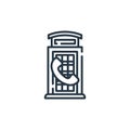 payphone icon vector from public services concept. Thin line illustration of payphone editable stroke. payphone linear sign for