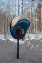 Payphone in winter forest Royalty Free Stock Photo