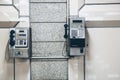 Payphones inside building in Korea