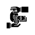 Payroll black glyph icon