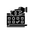 Payroll black glyph icon