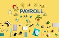 Payroll with electronic gadgets and office supplies