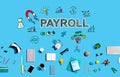 Payroll with electronic gadgets and office supplies