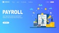 payroll employee worker with website design page style banner.