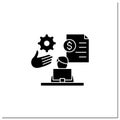 Payroll management glyph icon