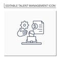 Payroll management line icon