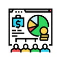 payroll processing color icon vector illustration