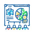 payroll processing icon doodle illustration Royalty Free Stock Photo