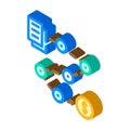payroll processing isometric icon vector illustration