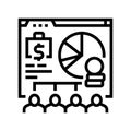 payroll processing line icon vector illustration