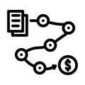payroll processing line icon vector illustration