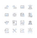 Payroll revenues line icons collection. Earnings, Compensation, Income, Wages, Salaries, Remuneration, Stipend vector