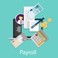 Payroll salary accounting payment wages money calculator icon symbol