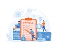 Payroll, Salary payment with Tiny People Character Concept,