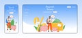 Payroll taxes adaptive landing page flat color vector template