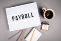 Payroll. Text in light box