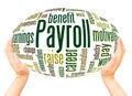 Payroll word cloud hand sphere concept Royalty Free Stock Photo