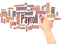 Payroll word cloud hand writing concept