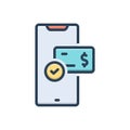 Color illustration icon for Pays, salary and stipend