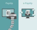 Payslip compare to e-payslip vector