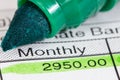 Payslip with monthly wage Royalty Free Stock Photo