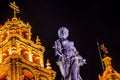 Paz Peace Statue Our Lady Basilica Night Guanajuato Mexico Royalty Free Stock Photo